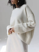 Candyfloss Oversized Pullover Sweater: White / One-size