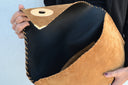 Symmetria large soft clutch in caramel: Gold / Large