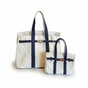 The Luxe Signature Tote- Short Handle: Navy