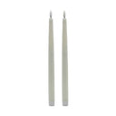 2 PC TALL WHITE FLAMELESS TAPER CANDLE - WHITE