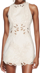 DR770Y Embroidered Sleeveless Dress with Scalloped Hem: Color as pictures / English / S