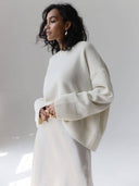 Candyfloss Oversized Pullover Sweater: White / One-size