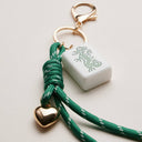 Mahjong Keychain with Heart Charm & Rope: BL / ONE