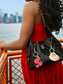 Hand-painted Seashell Bag Charm + Keychain | Eco-Friendly: Golden Sand
