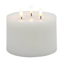 3 wick Small White Small Flameless Candle - White