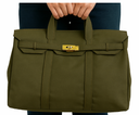 Canvas Tote Bag w/ Gold Buckle Hardware - Army Green