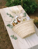 Handwoven Straw Basket Gift Hamper with Natural Handles