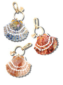Hand-painted Seashell Bag Charm + Keychain | Eco-Friendly: Baby Blue