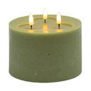 3 wick Small Green Flameless Candle - Green
