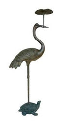 Vintage Bronze Heron Candle Stand
