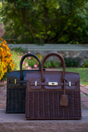 Margo Wicker Handbag- Solid Colors- WS: Chocolate