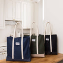 Market Tote: Navy Canvas / Navy Steeletex
