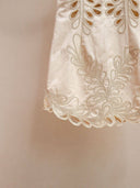 DR770Y Embroidered Sleeveless Dress with Scalloped Hem: Color as pictures / English / XS