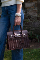 Margo Wicker Handbag- Solid Colors- WS: Chocolate