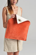 Symmetria soft clutch in coral: Gold / Large