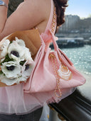 Hand-painted Seashell Bag Charm + Keychain | Eco-Friendly: Golden Sand