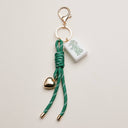 Mahjong Keychain with Heart Charm & Rope: BL / ONE