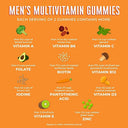 Papaya Orange Men's Multivitamin Gummies, Vegan, Sugar Free