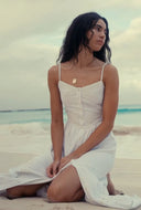 CITADELLE EMBROIDERED LINEN MAXI DRESS