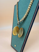 House of Lavande Vintage Gold-Tone Oval Locket Statement Necklace