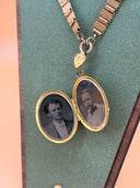 House of Lavande Vintage Gold-Tone Ornate Oval Locket Necklace