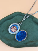 House of Lavande Antique Silver Saint Thérèse Reliquary Locket Necklace