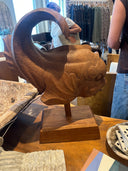 Wooden Fish on Pedi Stool