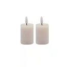 2 pc Set Light Pink Flameless Pillar Candle -Light Pink