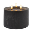 3 wick Small Gray Flameless Candle - Gray
