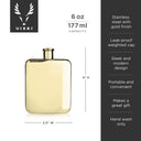Belmont™ Polished Gold Plated Flask