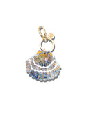 Hand-painted Seashell Bag Charm + Keychain | Eco-Friendly: Baby Blue