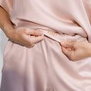 Washable Silk Tee Pant Set: Delicate Pink / XS