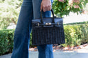 Margo Wicker Handbag- Solid Colors- WS: Black