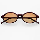 Zoe Acetate Round Womens Sunglasses  : Burgundy