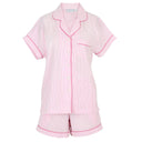 Pink Seersucker-Pink Short Sleeve Shorty Pajamas