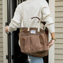 Steele Utility Tote: Waxed Brown Canvas