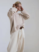 Candyfloss Oversized Pullover Sweater: Apricot / One-size