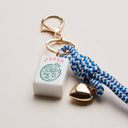 Mahjong Keychain with Heart Charm & Rope: BL / ONE