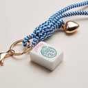 Mahjong Keychain with Heart Charm & Rope: GRN / ONE