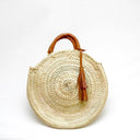 Straw Bags For Women with leather, Straw Handbags: Black