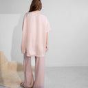 Washable Silk Tee Pant Set: Delicate Pink / XS