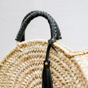 Straw Bags For Women with leather, Straw Handbags: Brown