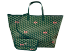 Pickleball Tote - "The Whimsy" Green with Pink Paddles