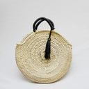 Straw Bags For Women with leather, Straw Handbags: Brown