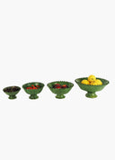 Moroccan Vintage Tamegroute Green Glazed Fruit Bowl - Medium